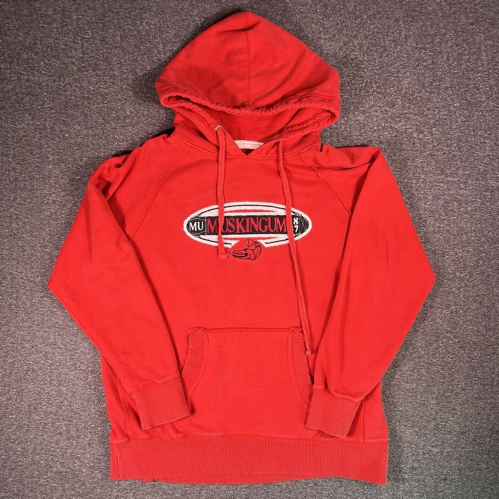 Muskingum University Hoodie Mens XL Red Sweatshirt Drawstring Pull Over CI Sport